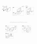 Air Cleaner Exhaust System Diagram and Parts List for 127605-0406-B1  Briggs and Stratton Engine